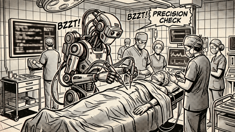a robot performing surgery
